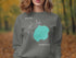 Buffalo Lake Minnesota graphic on a grey sweatshirt.
