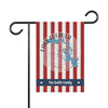 Garden flag with red and white stripes, Lake Eufaula map, and "The Smith Family".