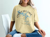 Center Hill Lake Tennessee map graphic on a light yellow t-shirt.
