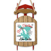 Sledge ornament with "Merry Christmas From Lake Casitas" text and teal map outline.