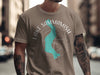 Brown t-shirt with a turquoise Lake Sammamish map over a compass design.