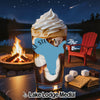 Glass with iced coffee, whipped cream, and Lake Stevens WA graphic.