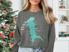 Gray crewneck sweatshirt with LYNX LAKE ARIZONA graphic and compass design.