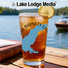 Iced tea in a glass with Mississippi outline and "Barnett Lan" text.