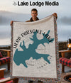 Woven blanket with "Herb Parsons Lake" map and "Tennessee" text.