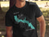 Black t-shirt with "Bass Lake California" and compass graphic.