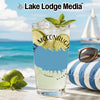 Glass of lime and mint drink with "Lake McConaughy" text and Nebraska map outline.