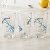 Three clear glasses featuring "Lake Anna Virginia" map and compass design.