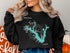Black sweatshirt with Lake Fork Texas map and compass graphic.