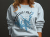 Light blue sweatshirt with "CARTERS LAKE GEORGIA" and lake outline design.