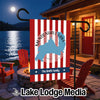 Garden flag with Mendenhall Lake, Alaska design and "The Smith Family" text.