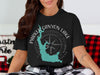 Black t-shirt with Parker Canyon Lake map and compass design.