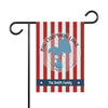 Red and white striped garden flag with "Big Chapman Lake Indiana" and "The Smith Family" text.