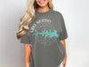 Gray t-shirt with Lake Murray South Carolina compass and map design.