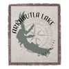 Arkabutla Lake Mississippi map with compass rose and fringed edges.