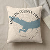 Pillow with Harlan County Lake map and compass design, Nebraska.