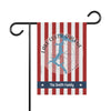 Garden flag with red and white stripes, Lake Coeur d'Alene map, and "The Smith Family" text.