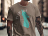 Peyto Lake Banff graphic on a taupe t-shirt with compass and map design.