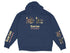 Navy hoodie with "Clear Lake California" text and nautical graphics.
