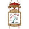 Red and wood sled ornament with "Merry Christmas from Keuka Lake" text.