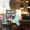 Richard Russell Life sticker with lake silhouette and copyright text.