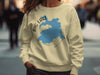 Light yellow sweatshirt with a blue Big Lake Arizona map and compass design.
