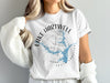 White t-shirt with "Lake Hartwell South Carolina" text and blue lake map graphic.