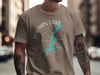 Taupe t-shirt featuring a compass rose map of Jordan Lake, North Carolina.