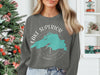 Gray sweatshirt with Lake Superior map and compass graphic, "Lake Superior Ontario".