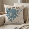 Big Sandy Lake Minnesota map design on a decorative pillow.