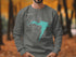 Sweatshirt featuring a compass rose design and map of Rushford Lake, New York.
