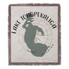 Woven throw blanket with Lake Tohopekaliga map outline, compass, and "Florida" text.