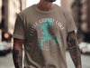 Brown t-shirt featuring turquoise "Little Grassy Lake" map with compass and "Illinois".
