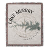 Woven blanket with "Lake Murray South Carolina" text and compass rose design.