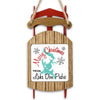 Sled ornament with "Merry Christmas from Lake Don Pedro" text and snowflake graphics.