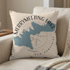 Merrymeeting Lake New Hampshire map graphic on a throw pillow.
