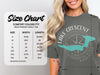 Comfort Colors 1717 heavyweight adult tee size chart with width and length measurements.