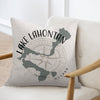 Pillow with Lake Lahontan map, compass, and "Nevada" text.