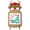 Sled ornament with "Merry Christmas From Lake Gregory" text and a turquoise state outline.