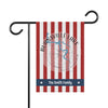 Garden flag with red and white stripes, featuring "Burnsville Lake Virginia" and "The Smith Family".