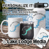 Personalizable drinkware featuring Lake Wallenpaupack map design.