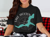Black t-shirt with Lake Jackson Georgia map and compass graphic.