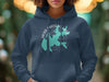 Navy hoodie featuring "Herb Parsons Lake" text and a teal map design.