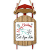 Red and wood sled ornament with "Merry Christmas from East Lynn Lake".