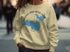 Cream sweatshirt with Brooks and Hess Lake Michigan graphic and compass rose.