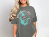 T-shirt with turquoise lake map, compass, and "Broadway Lake South Carolina".
