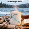 White mug with Lake Havasu Arizona map and compass design.