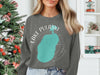 Gray sweatshirt with "Lake Pulaski Minnesota" text and teal lake outline map graphic.