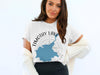 White t-shirt with Timothy Lake Oregon map and compass design.