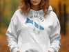 White hoodie with Lake Wenatchee Washington map and compass graphic.